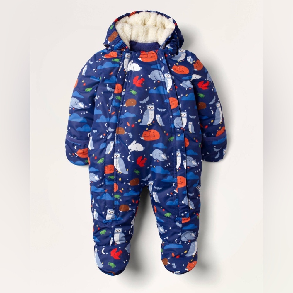Mini Boden Baby Boden Woodland Creatures snowsuit